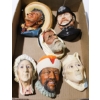 Image 1 : 5 VINTAGE BOSSONS CHALKWARE HEADS - C.1966 HIMALAYAN