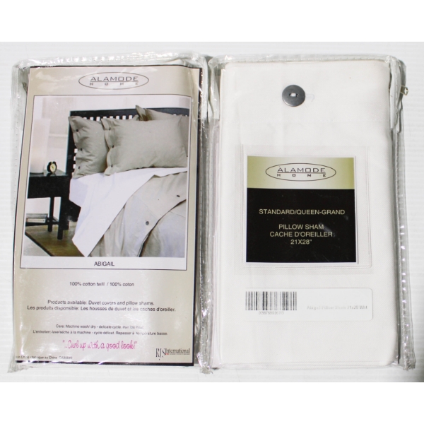 TWO NEW ABIGAIL WHITE 21X28 PILLOW SHAM