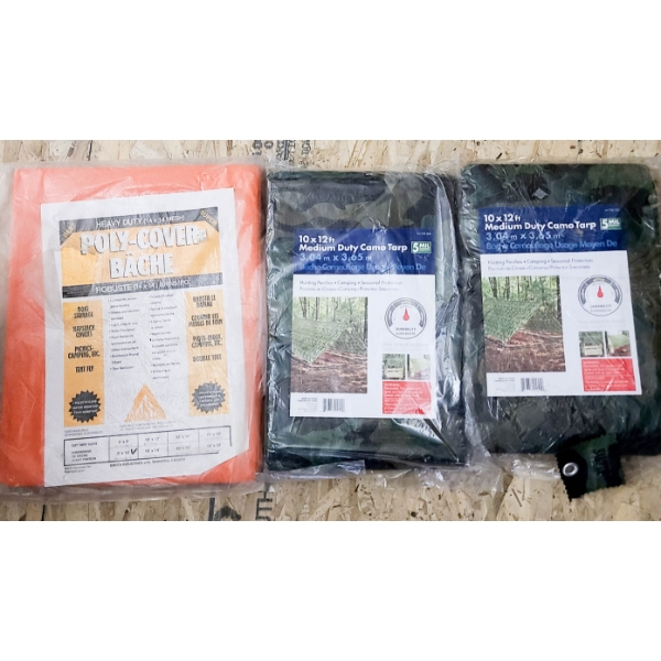 2 X 10X12 & 1X 8X10 TARPS