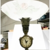 Image 2 : VINTAGE LANSHIRE CLOCK FLOOR LAMP W/ GLASS SHADE