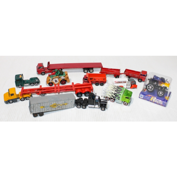 ASST. DIECAST TRUCKS - LESNEY - HOTWHEELS ETC.