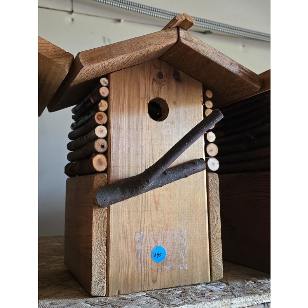 LOG CABIN THEMED BIRD HOUSE