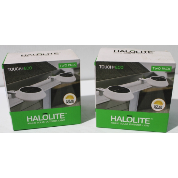 2 X 2 NEW TOUCH OF ECO HALOLITE ROUND SOLAR LIGHT