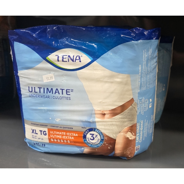 2PKS WOMEN'S TENA ULTIMATE XL UNDERWEAR