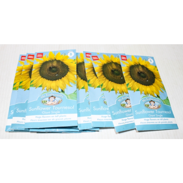 10 NEW MR. FOTHERGILL'S GIANT SUNFLOWER SEED PACKETS