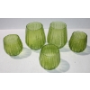 Image 1 : FIVE GREEN GLASS TEA LIGHT HOLDERS