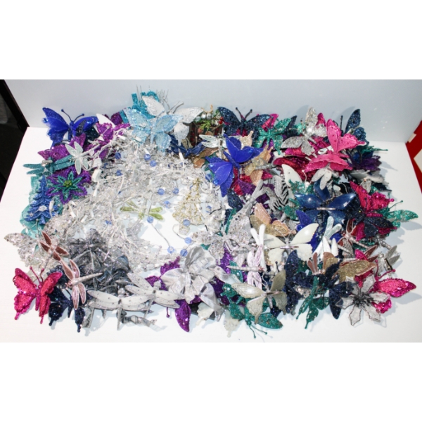 BUTTERFLY & DRAGON FLY CLIP ON CHRISTMAS TREE ORNAMENTS ETC.