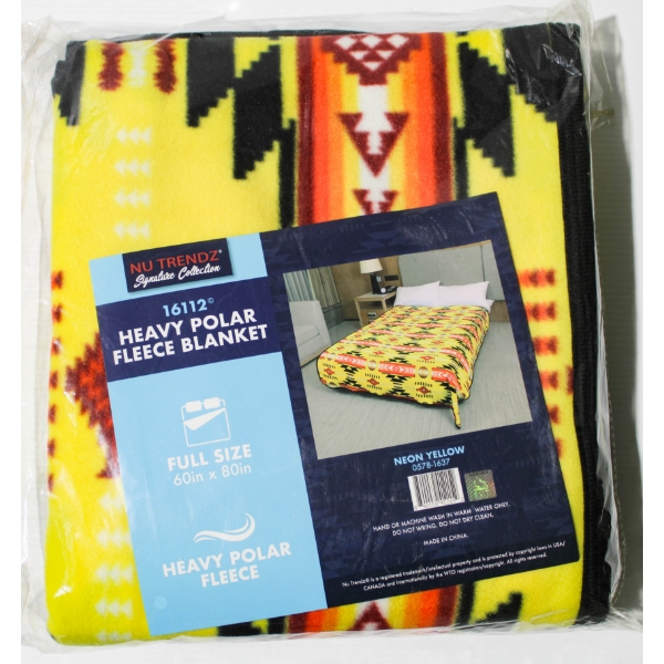 NEW NU TRENDZ POLAR FLEECE BLANKET - NEON YELLOW