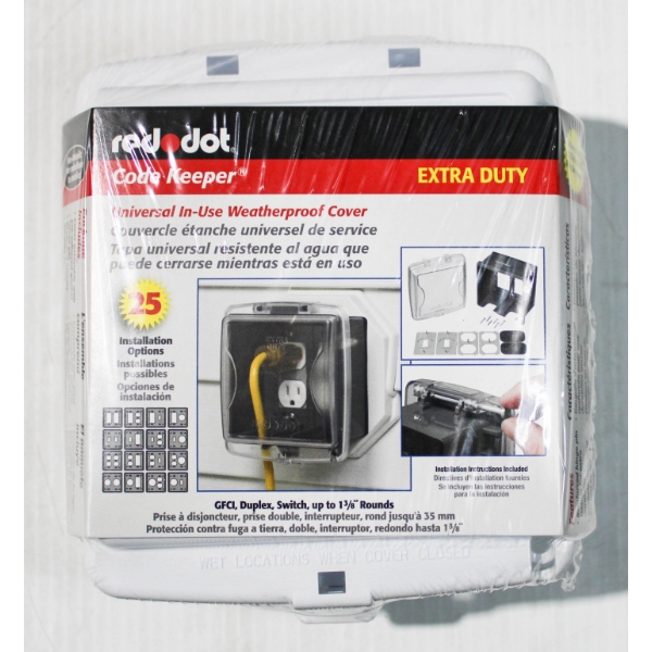 NEW RED DOT CODE KEEPER UNIV. OUTDOOR ELECTRIC OUTLET COVER