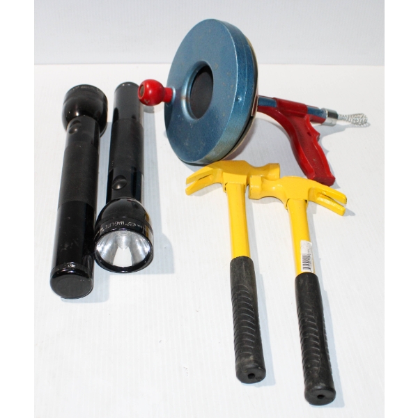 ASSORT. TOOLS INC. HAMMERS, FLASHLIGHTS & MORE