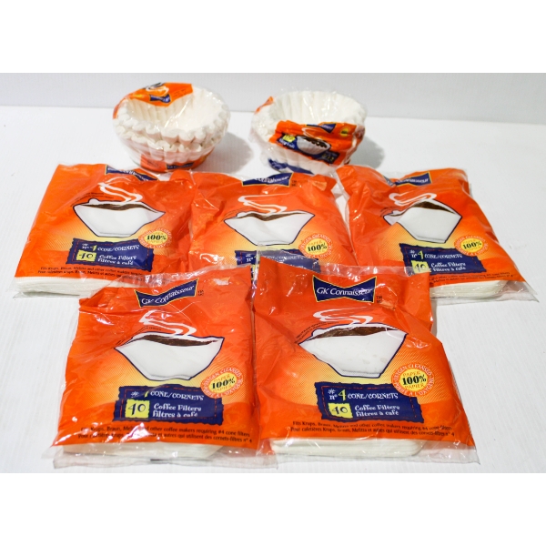 COFFEE FILTERS - CUP & CONE - SIZE #4 & 8 TO 12 CUP BASKET