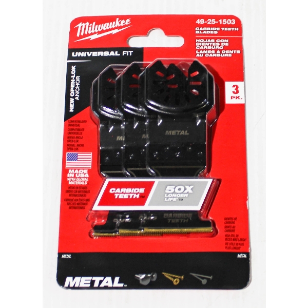 NEW MILWAUKEE 3-PK OPEN-LOK UNIV CARBIDE TEETH BLADES