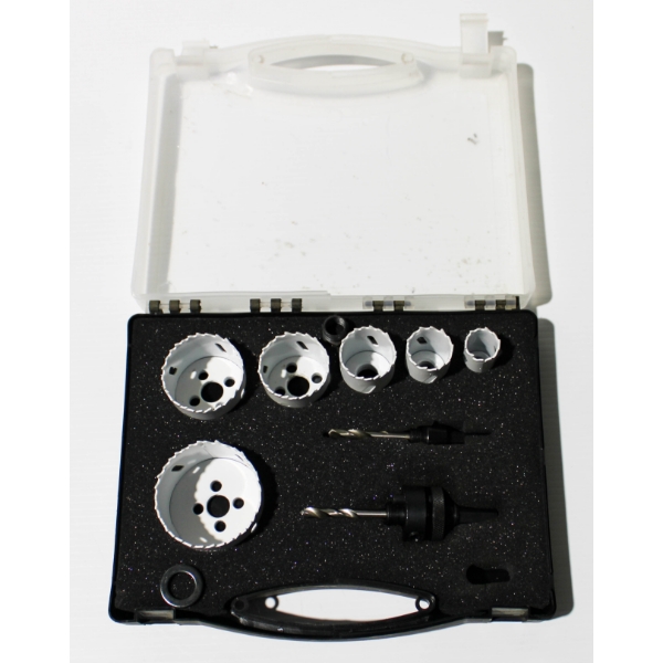 UNUSED 9PCS BI-METAL HOLESAW KIT 7/8"-2 1/2"