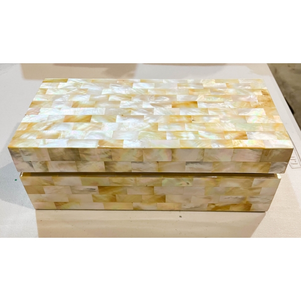 MOTHER OF PEARL BOX - 10" X 5" X 3"H