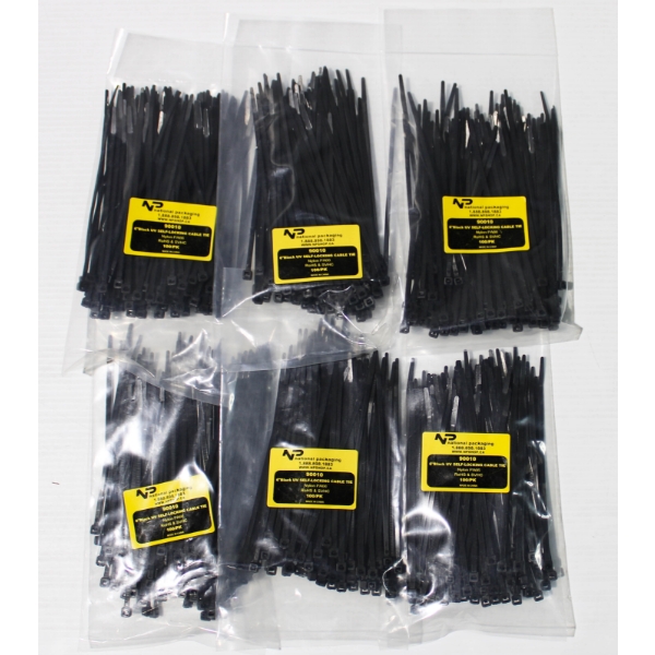 600 UV SELF LOCKING CABLE ZIP TIES - SIZE 6"