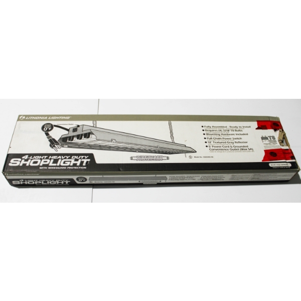 4-LIGHT HEAVY DUTY SHOP LIGHT W/ PLUG