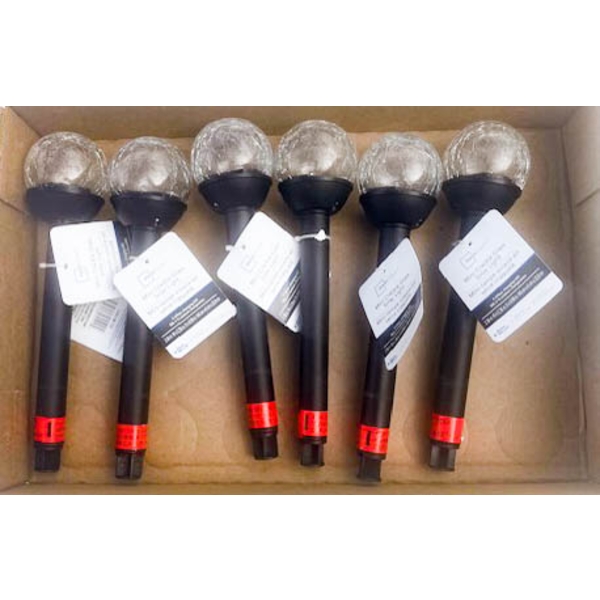 6 NEW MINI CRACKLE GLASS SOLAR LIGHTS