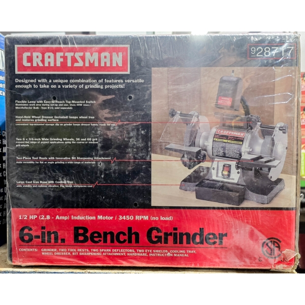 6" NEW CRAFTSMAN BENCH GRINDER 928717