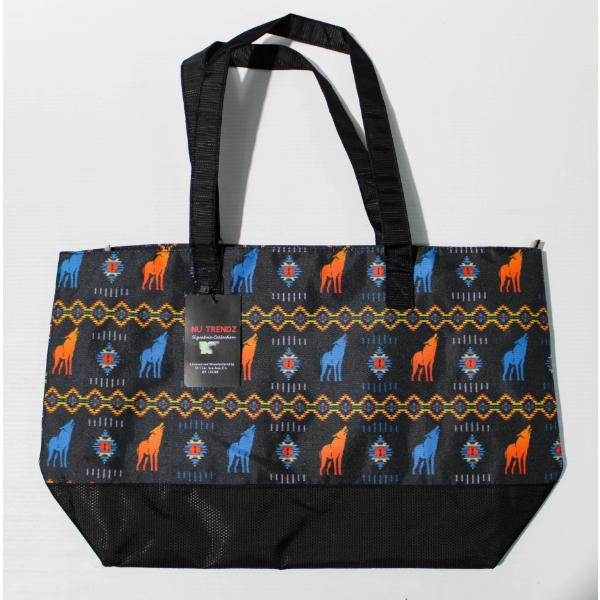 NEW NU TRENDZ WOLF ANIMAL TOTE BAG 
