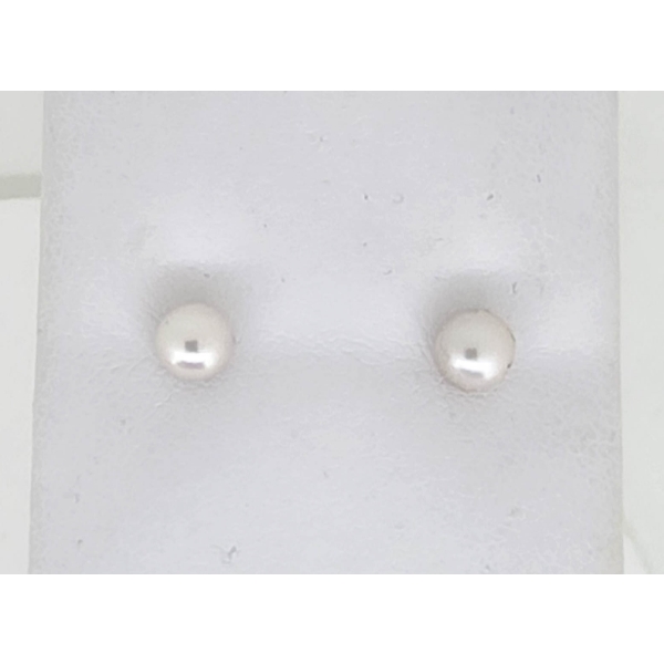 14k WHITE GOLD AKOYA PEARL 5.5MM EARRINGS