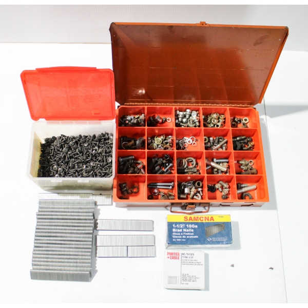 1" BOSTIK STAPLES - 1 1/2" BRAD NAILS - ASST. BOLT ETC.