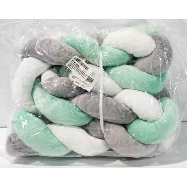 SOFT KNIT BABY CRIB SNAKE PILLOW GR/GREY/WHT