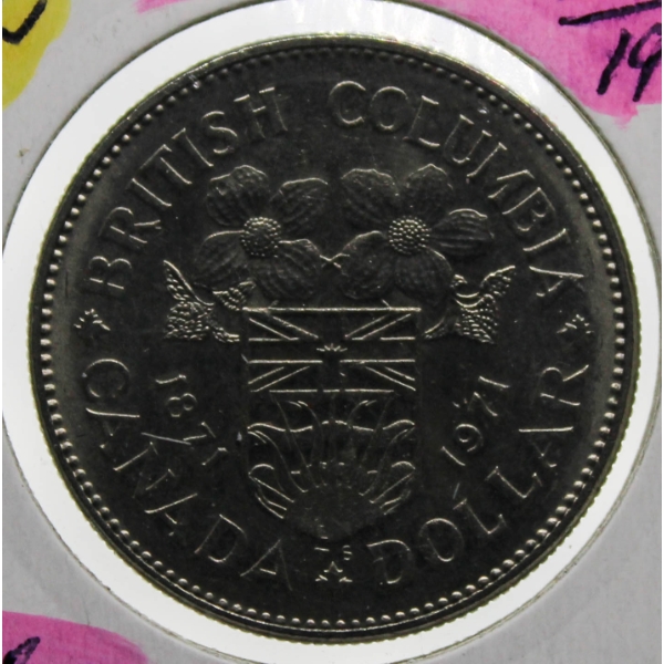 1871-1971 SILVER B.C. CANADA DOLLAR