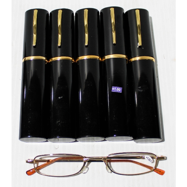 PENCIL THIN READING GLASSES W/ CASE +1.00