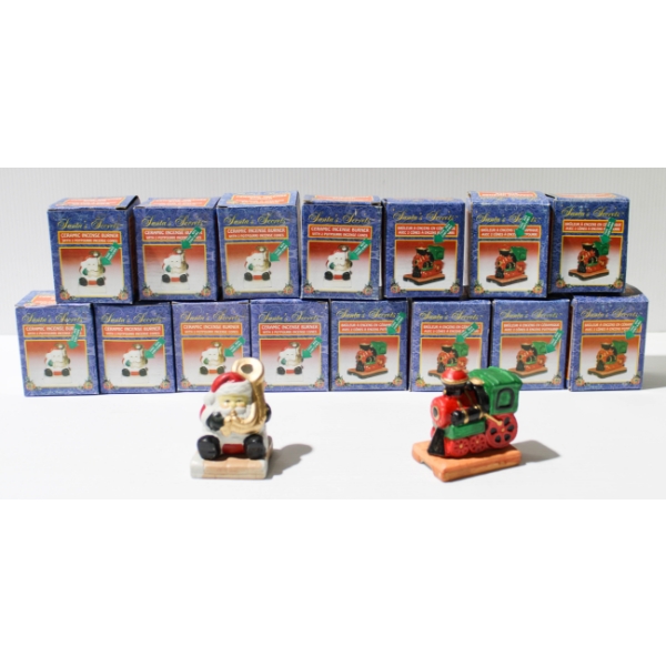 17 HOLIDAY SANTA & CHRISTMAS TRAIN INCENSE BURNERS