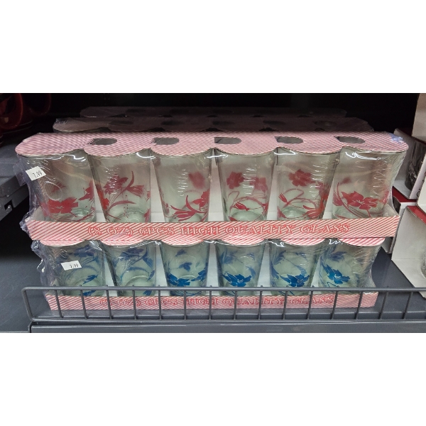 6 PACKS OF 6 DRINKING GLASSES