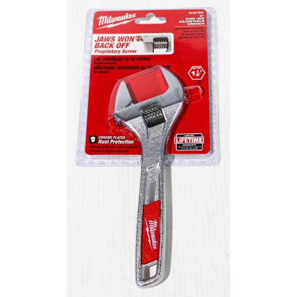 NEW MILWAUKEE WIDE JAW ADJUSTABLE 8" WRENCH