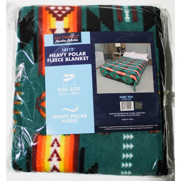 NEW NU TRENDZ POLAR FLEECE BLANKET - DRK TEAL