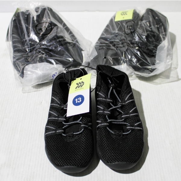 3 NEW KIDS WINDSOR WATER SHOES - BLK - SIZE 13