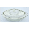 Image 1 : DEPRESSION GLASS CASSEROLE DISH WITH LID