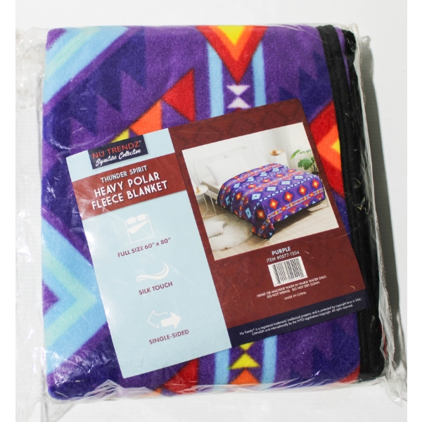 NEW NU TRENDZ THUNDER SPIRIT POLAR FLEECE BLANKET - PURPLE