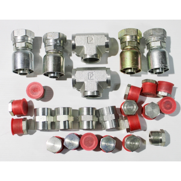 HYDRAULIC HOSE FITTINGS - 3-WAY T - CRIMP FITTINGS ETC.