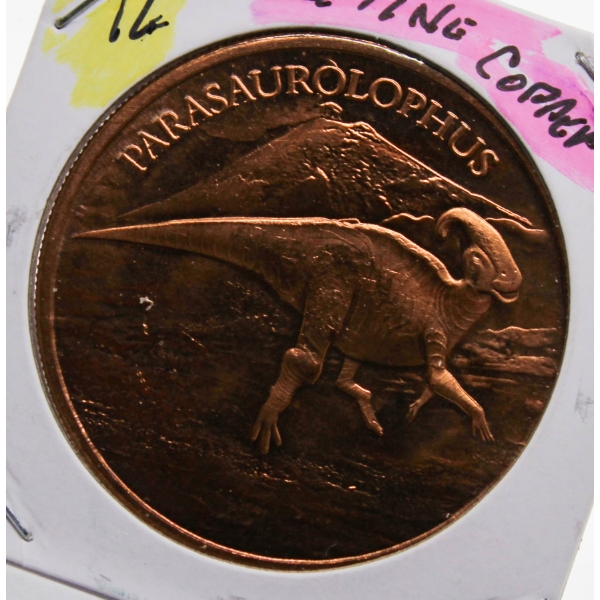 .999 FINE COPPER PARASAUROLOPHUS COIN