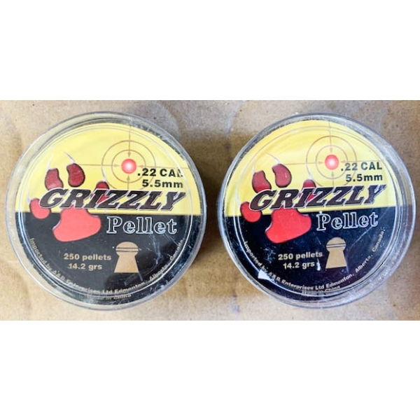 2 X 250 GRIZZLY .22 PELLETS
