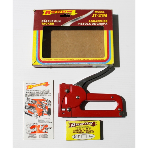 ARROW JT-21M STAPLE GUN TACKER W/ STAPLES