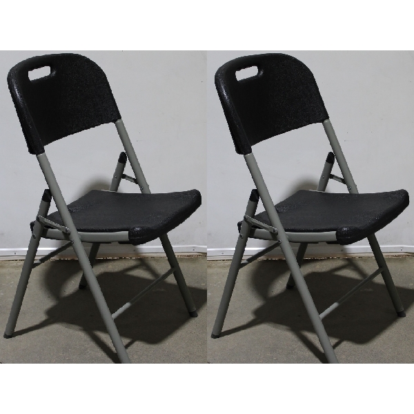 2 NEW DELUXE CONTOURED FOLDING CHAIRS