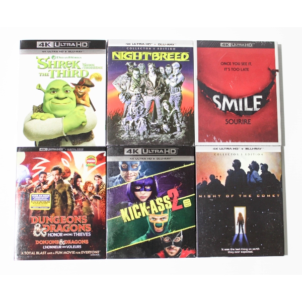 6 NEW 4K ULTRA HD & BLU RAY MOVIES - NIGHTBREED ETC.