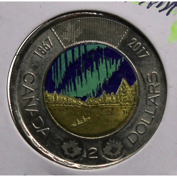 1867-2017 GLOW IN THE DARK CANADA $2 COIN