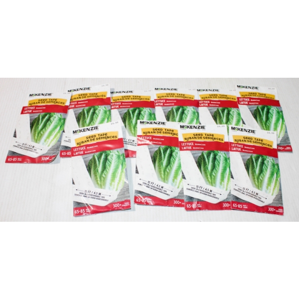 10 NEW MCKENZIE ROMAINE LETTUCE SEED TAPE PACKETS
