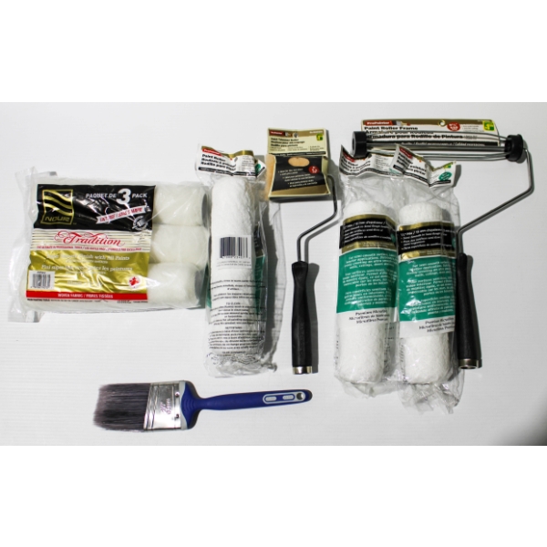 PAINT ROLLER HANDLE &  ROLLER REFILLS ETC