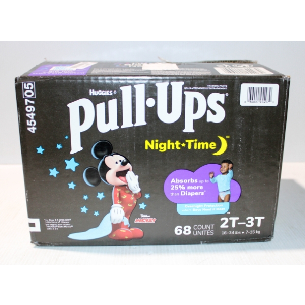 HUGGIES PULL-UPS NIGHT TIME - SIZE 2T - 3T - 62 COUNT