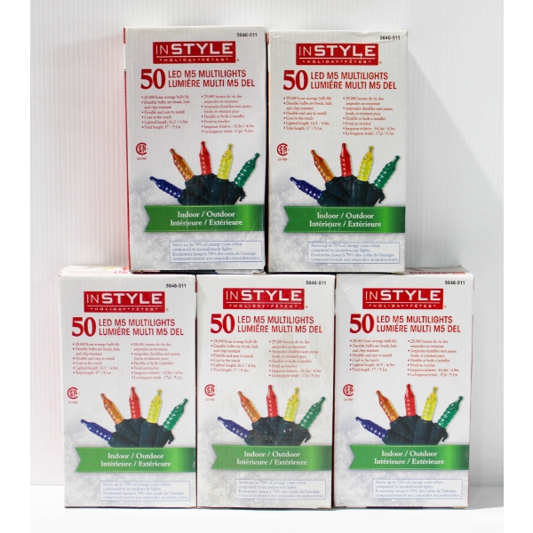 5 X 50 LED M5 INSTYLE MULTICOLOR HOLIDAY STRING LIGHTS