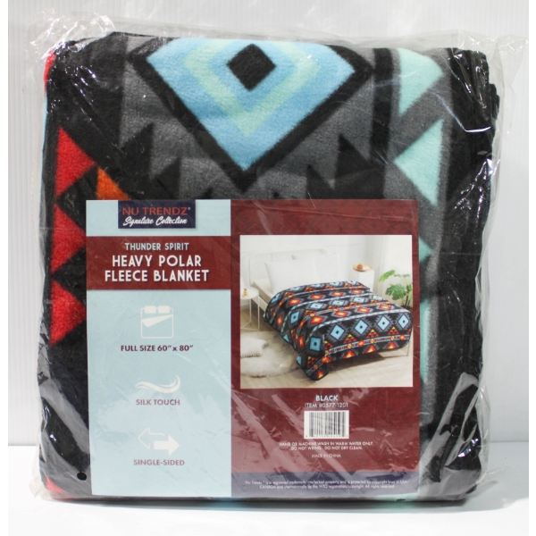 NEW THUNDER SPIRIT NU TRENDZ POLAR FLEECE BLANKET - BLK