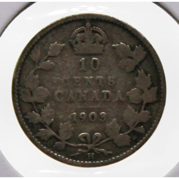 1903 CANADIAN SILVER 10 CENT COIN