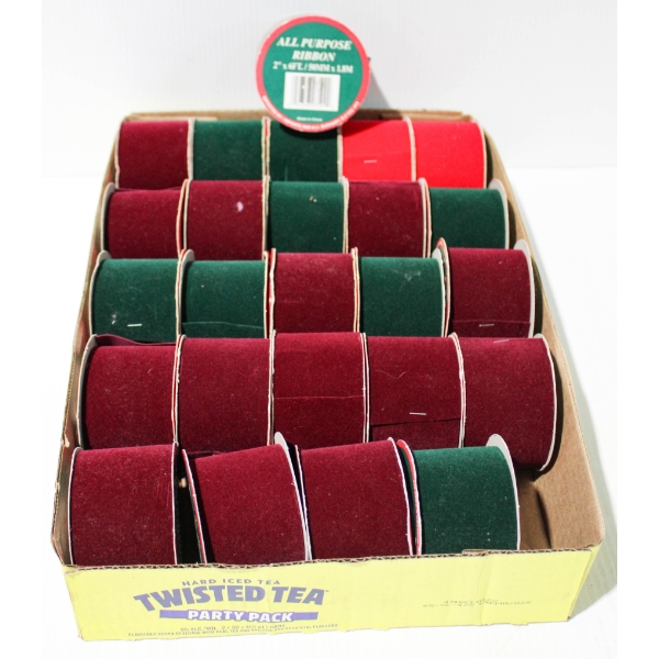 25 NEW DECORATIVE RIBBON ROLLS - ALL PURPOSE