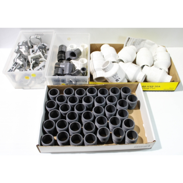 NEW PVC PLUMBING FITTINGS & HANGARS - ASST. SIZES